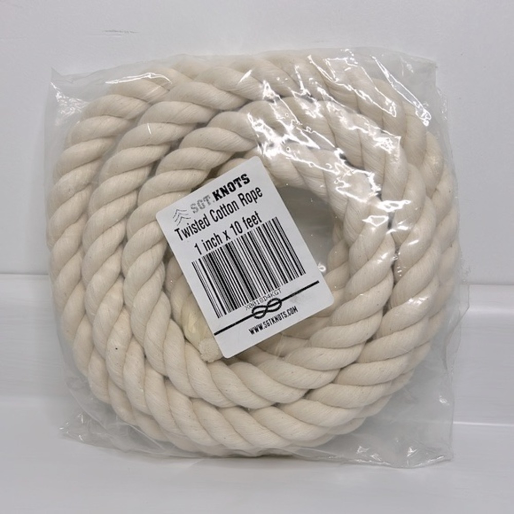 Crafting Rope 🪢 Twisted Cotton Rope 1 inch x 10 feet Length for Crafts & Decor